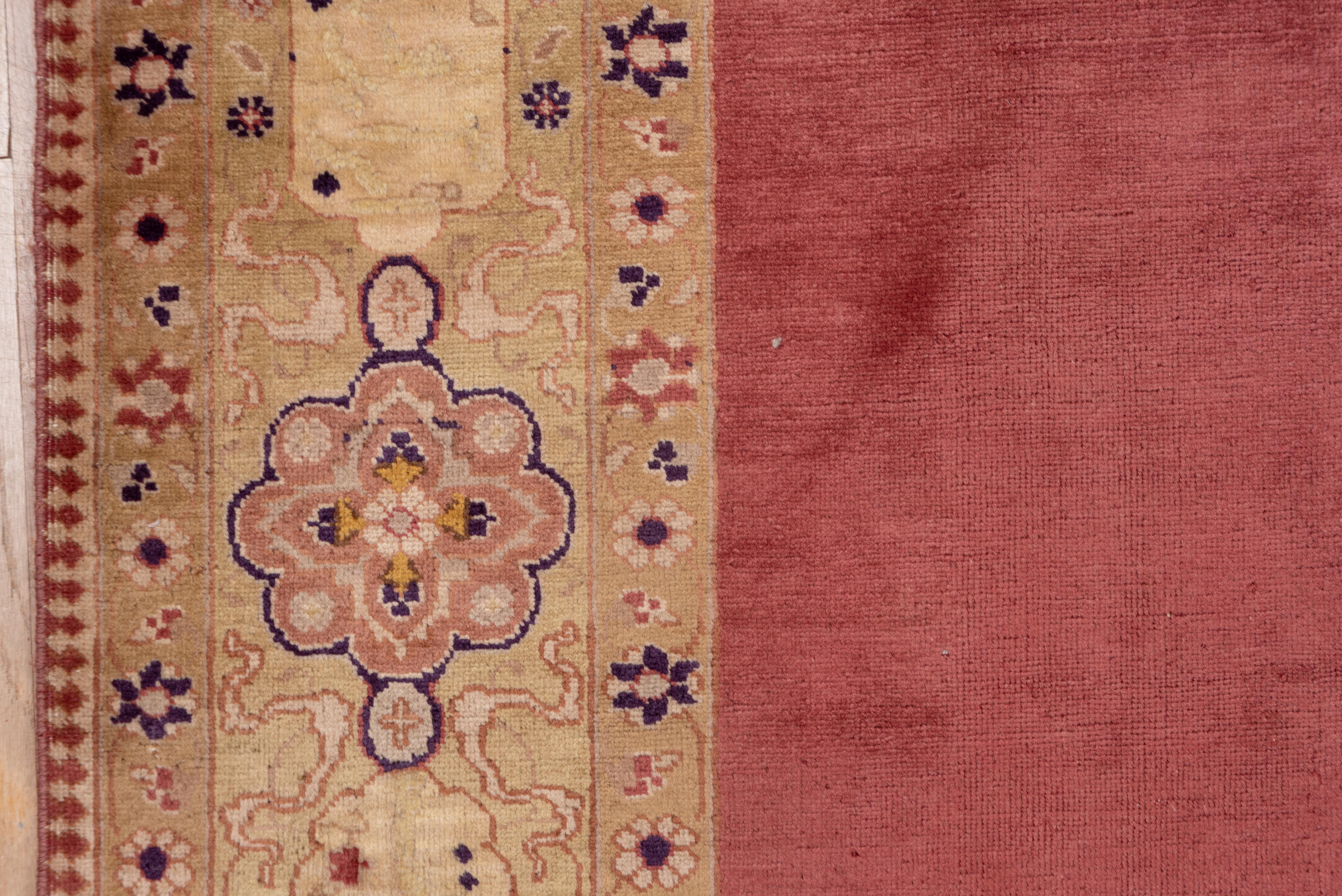 20th Century Vintage Tabriz Rug Rose Field with Floral Border For Sale