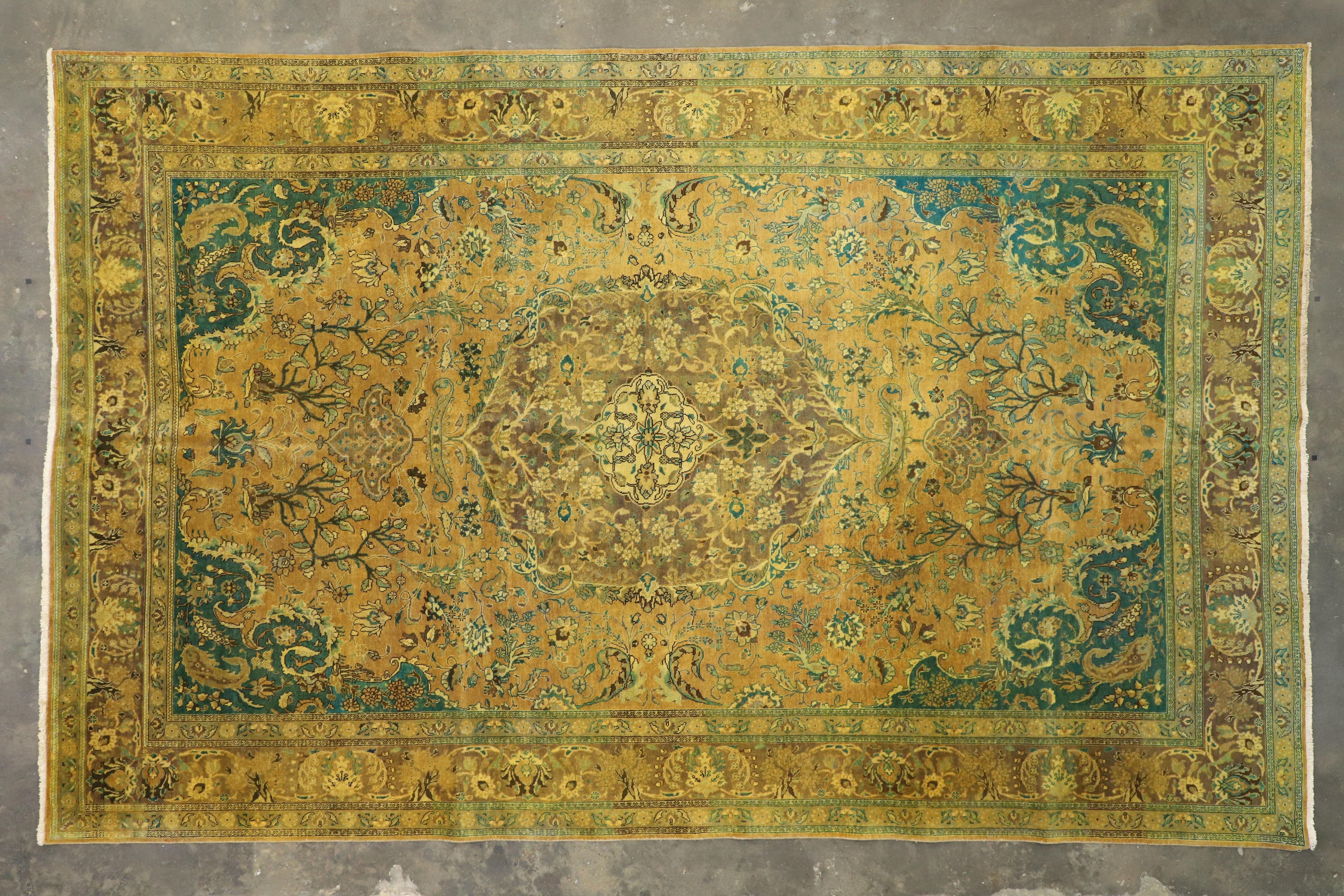 Vintage Persian Tabriz Rug, 10'00 X 15'09 For Sale 2