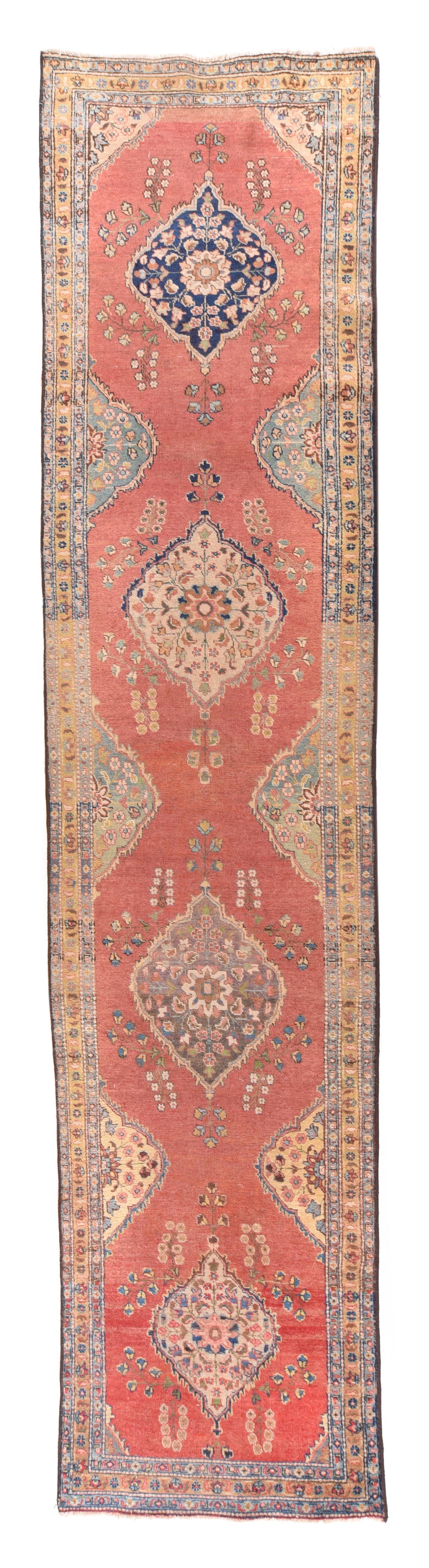 Vintage Tabriz Runner In Good Condition For Sale In New York, NY