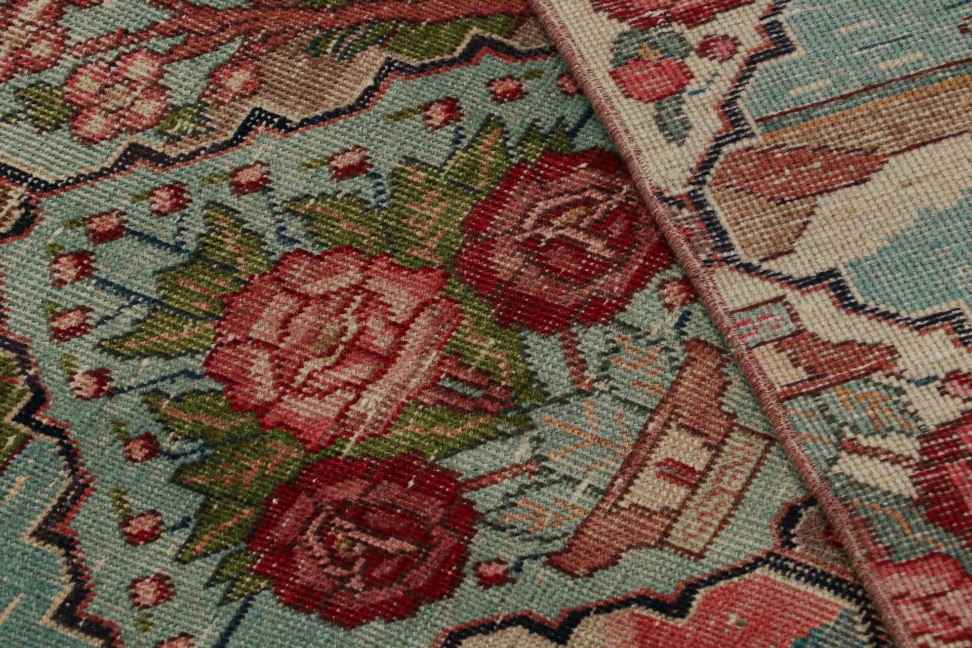 Wool Vintage Tabriz Style Rug with Geometric Patterns and Pictorials from Rug & Kilim