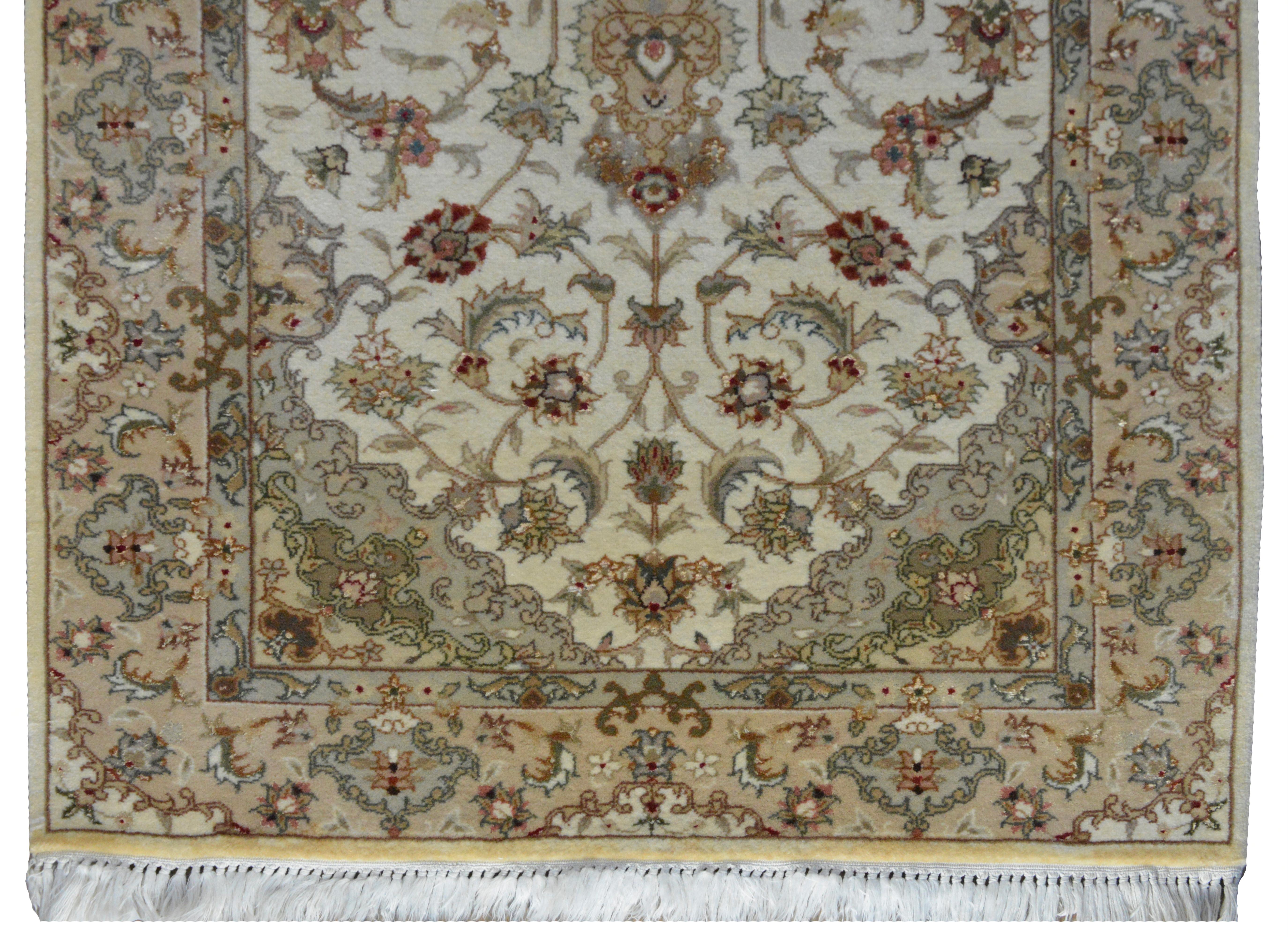 Vintage Tabriz-Style Runner In Good Condition For Sale In Chicago, IL