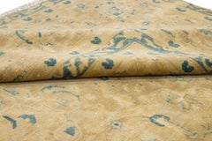 Alfombra vintage de lana persa Tabriz Tan Handmade Allover Motif