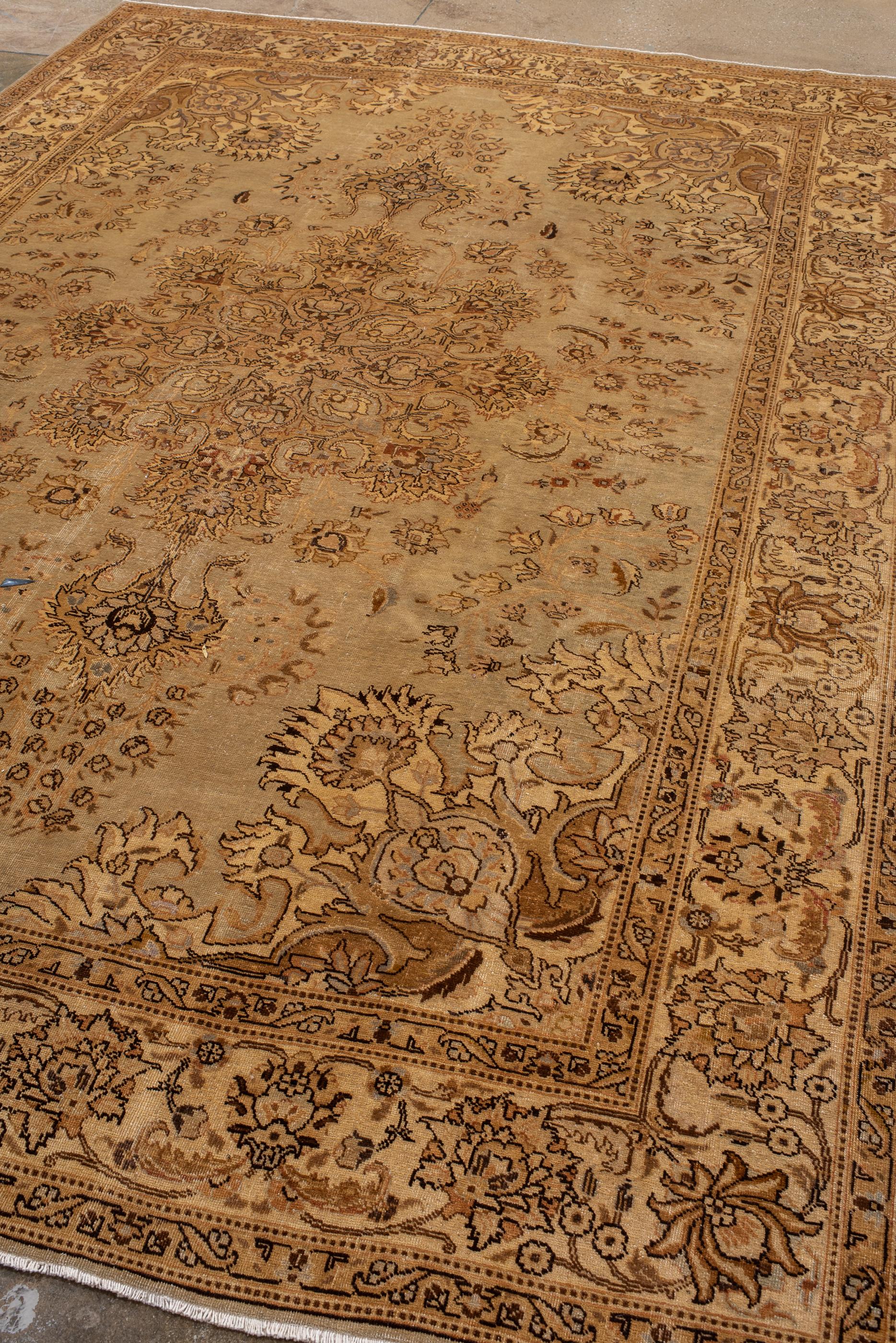 Persian Vintage Tabriz with with Palmette Medallion  For Sale