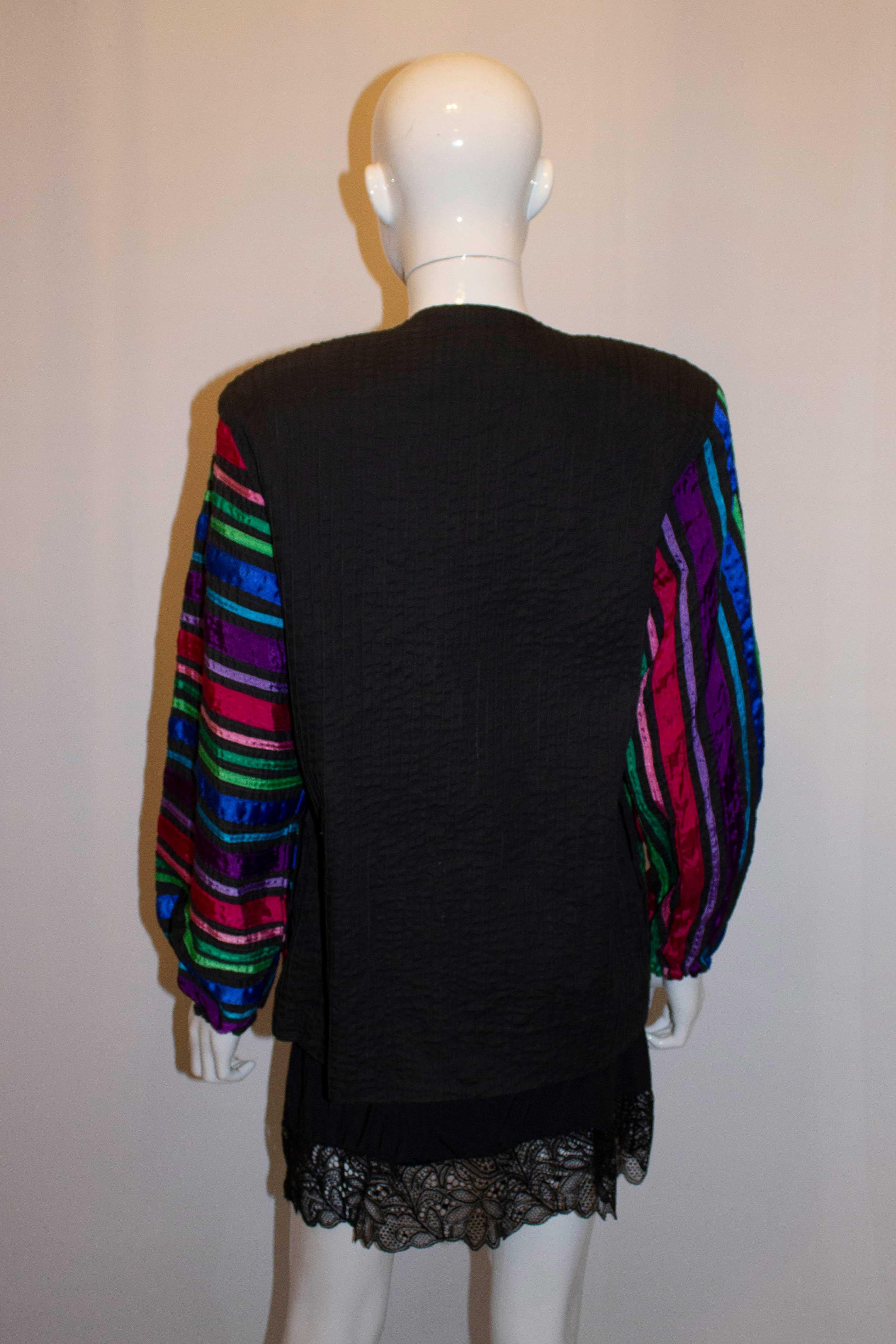 Vintage Tachi Castillo Mexico Multi Colour Ribbon Jacket In Good Condition For Sale In London, GB