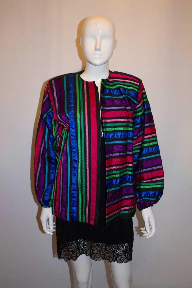 Vintage Tachi Castillo Mexico Multi Colour Ribbon Jacket For Sale at