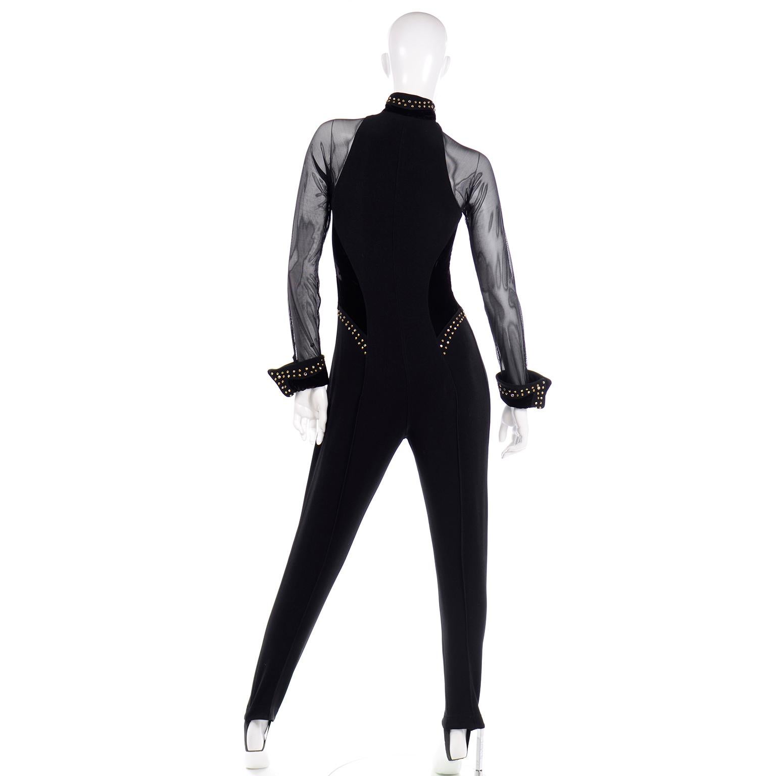 black lycra jumpsuit