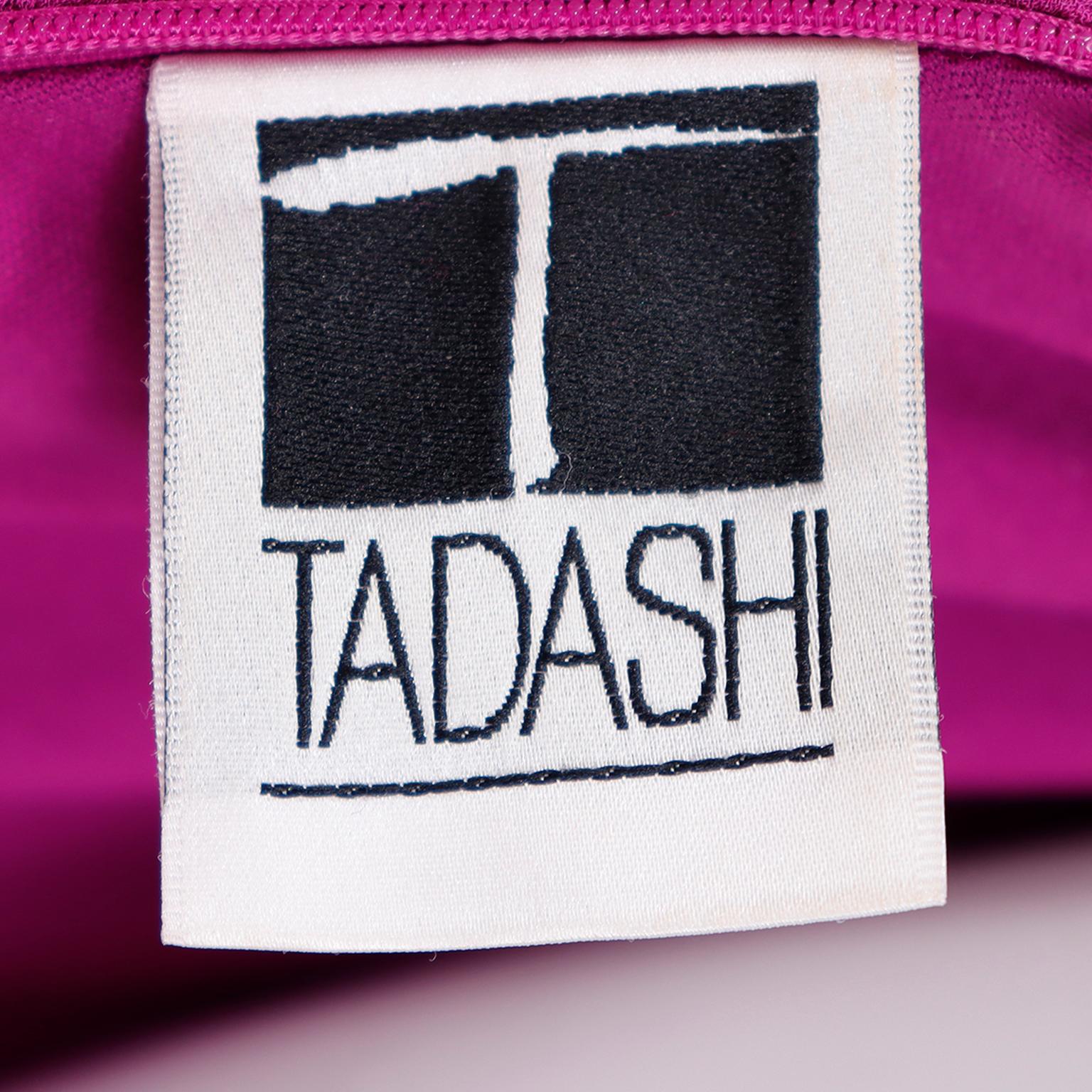 Vintage Tadashi Shoji Purple Silk Ruffled Tiers Evening Dress 3