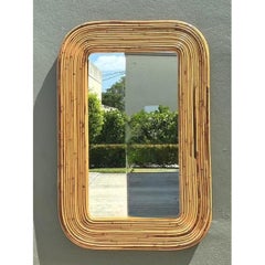 Vintage Tagged Gabriella Crespi Pencil Reed Mirror