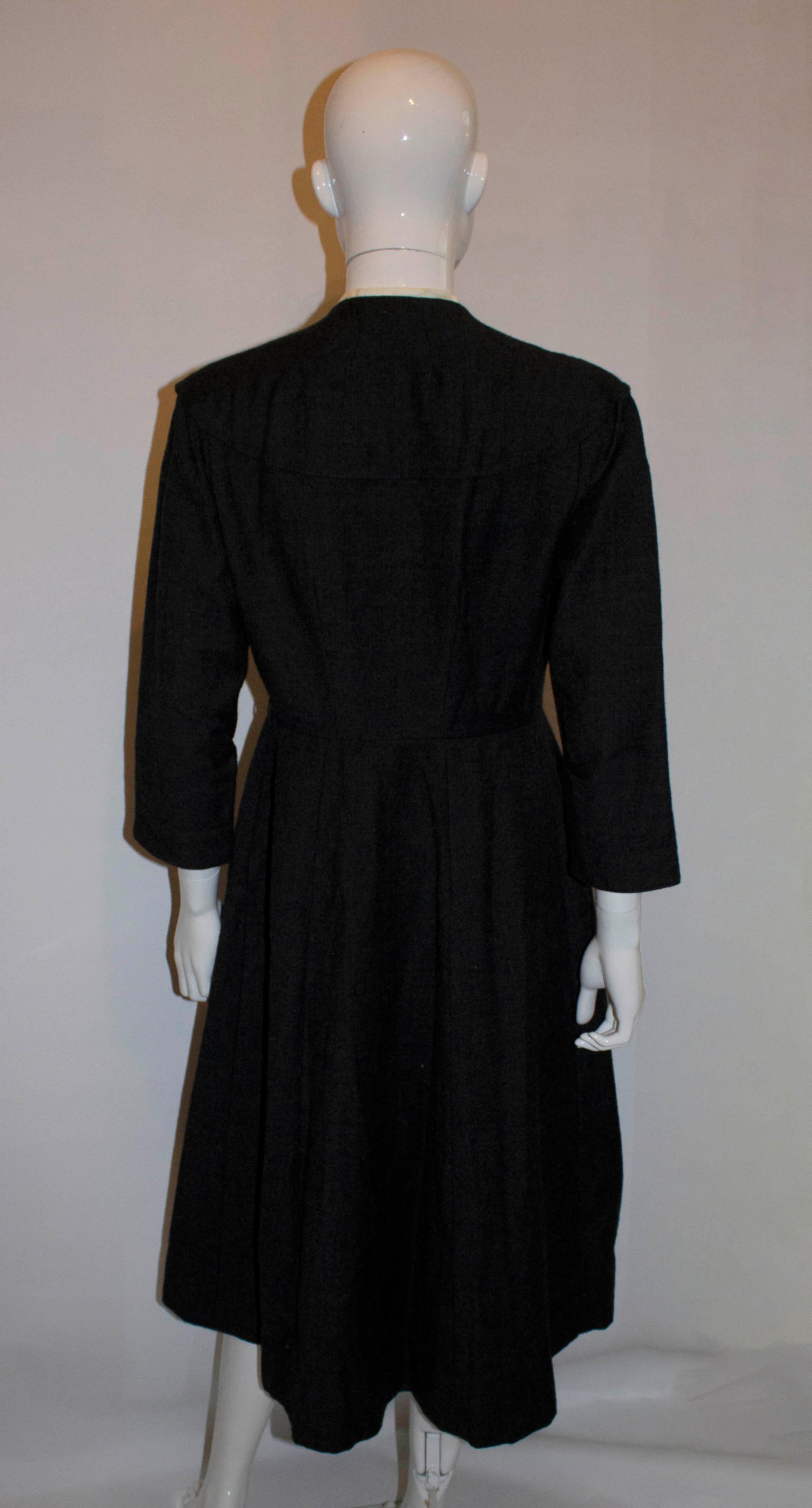 Gray Vintage Tailored Grey and White Coatdress For Sale