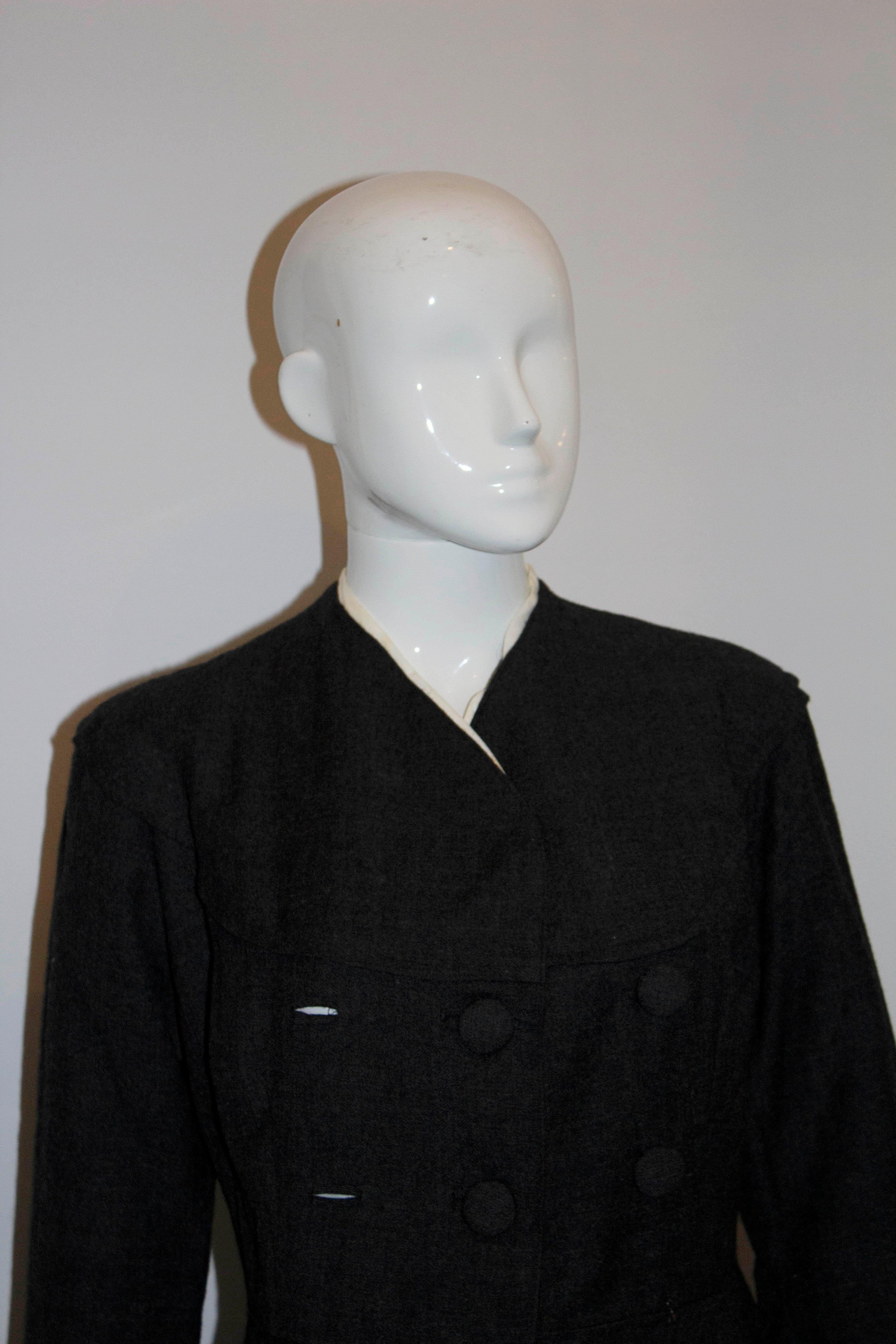 Women's Vintage Tailored Grey and White Coatdress For Sale