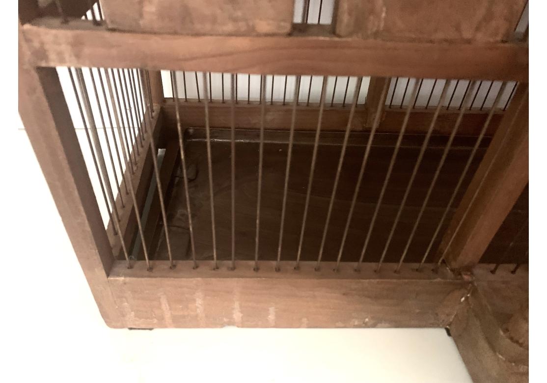Vintage Taj Mahal Style Large Wooden Bird Cage With Dome Top For Sale 10