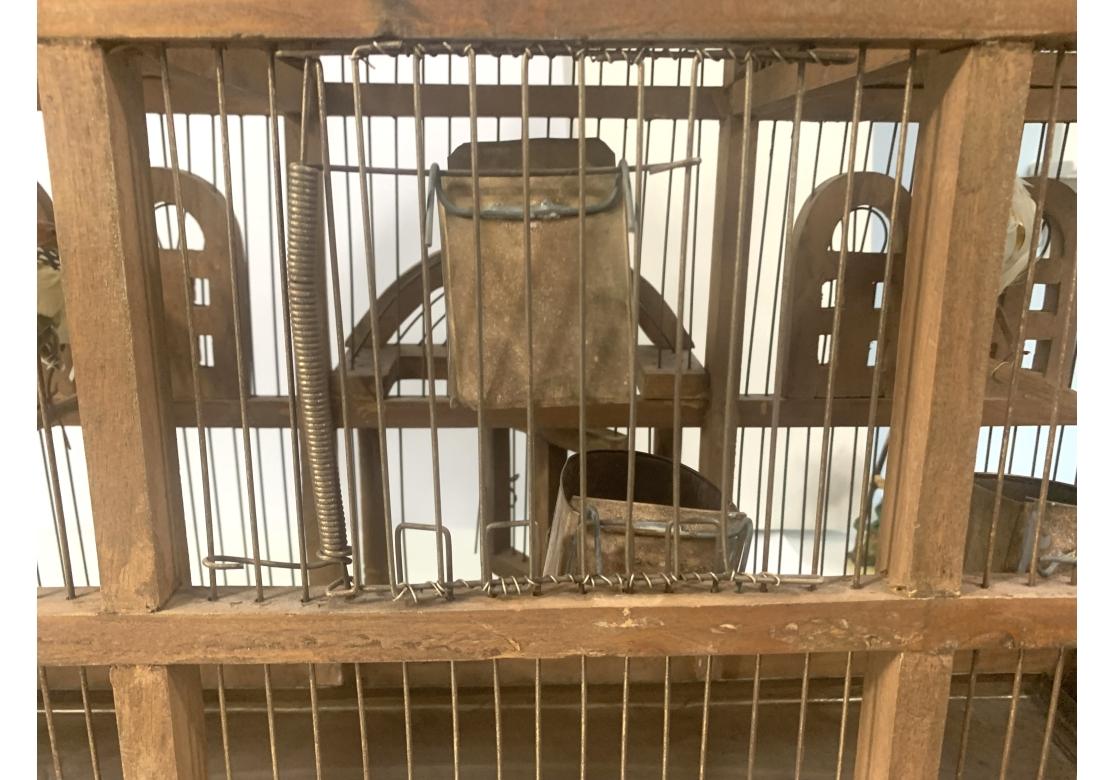 Vintage Taj Mahal Style Large Wooden Bird Cage With Dome Top For Sale 14