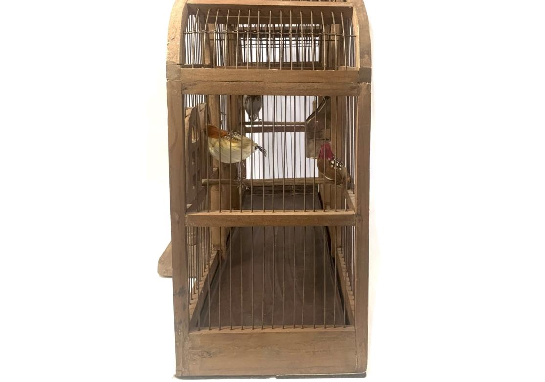 Vintage Taj Mahal Style Large Wooden Bird Cage With Dome Top For Sale 1