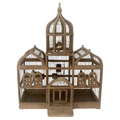 Vintage Taj Mahal Style Large Wooden Bird Cage With Dome Top
