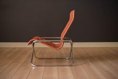 Vintage Takeshi Nii Leather and Chrome Sling Chair