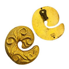 Vintage TAKI 975 gilded gold clip on 80’s earrings