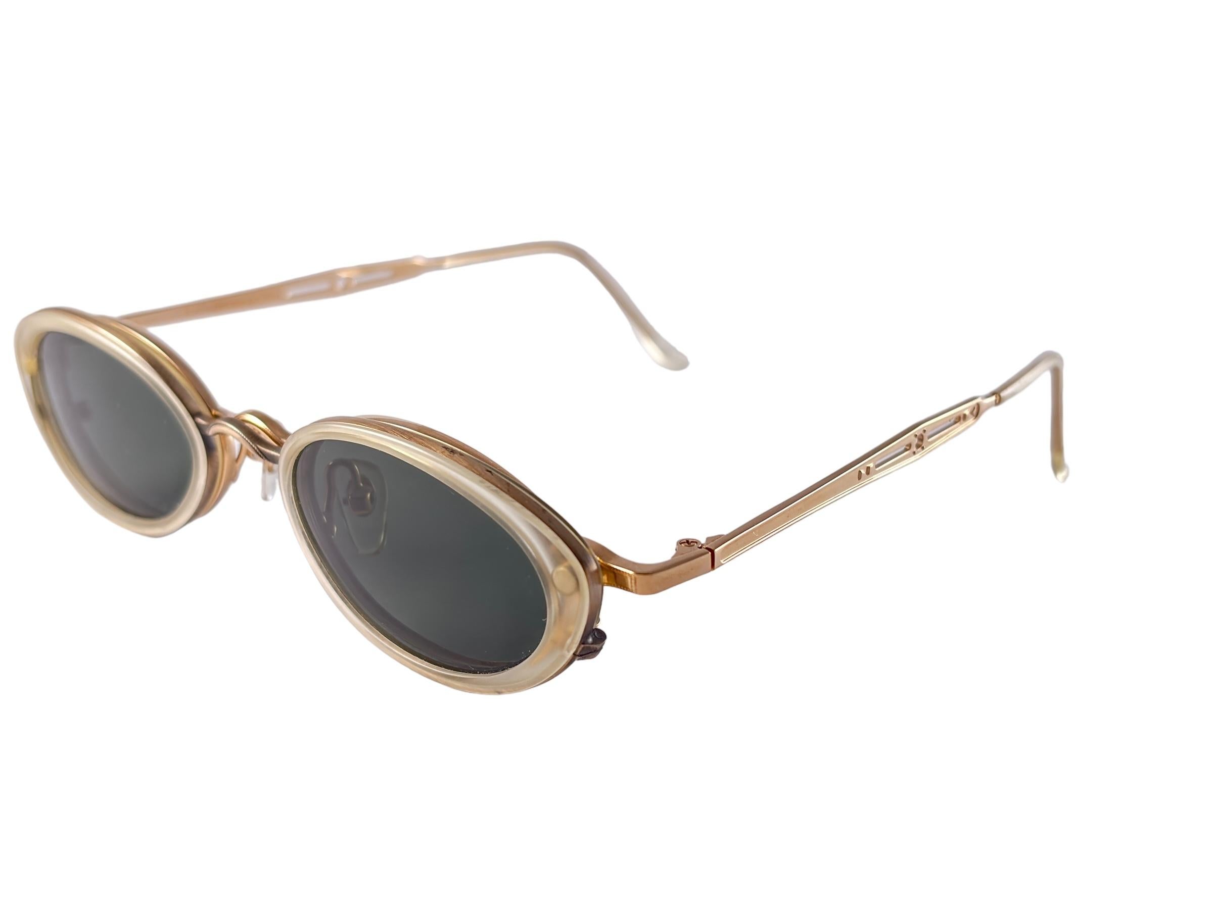 Vintage Takumi Magnetic Gold Cat Eye Sunglasses 1980's Made in Japan For Sale 7