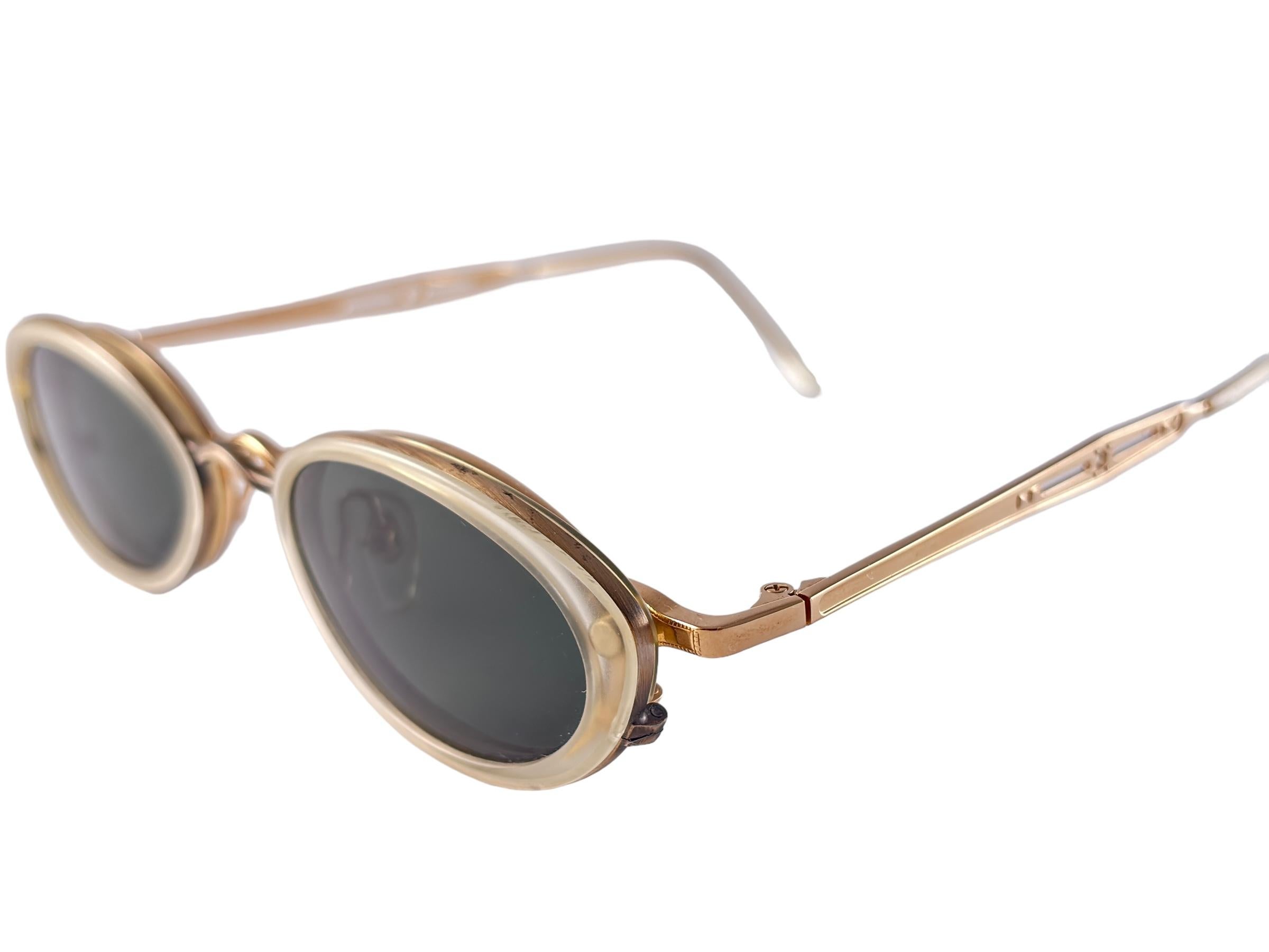Vintage Takumi Magnetic Gold Cat Eye Sunglasses 1980's Made in Japan For Sale 3
