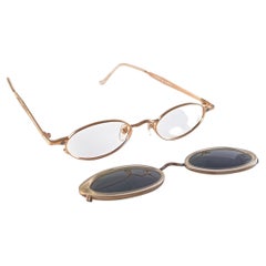 Vintage Takumi Magnetic Gold Cat Eye Sunglasses 1980's Made in Japan