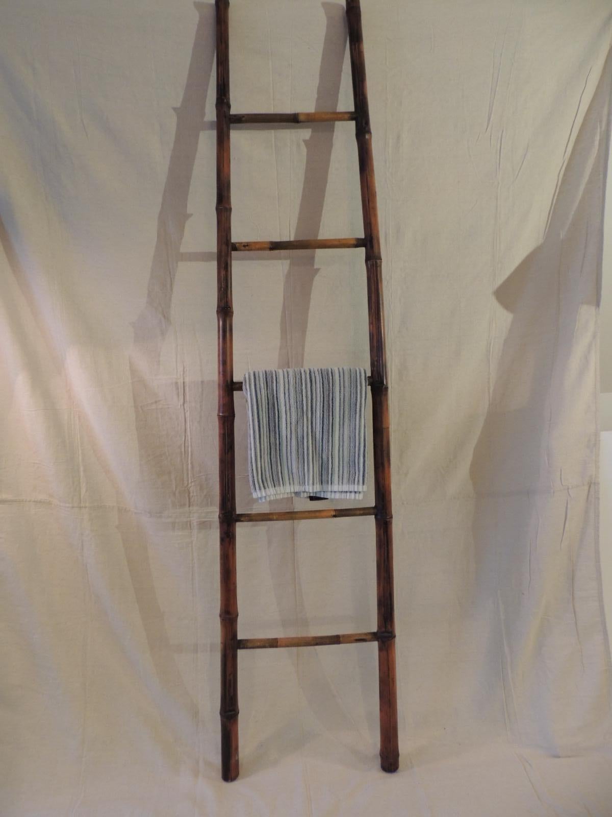 Bohemian Vintage Tall Asian Bamboo Ladder