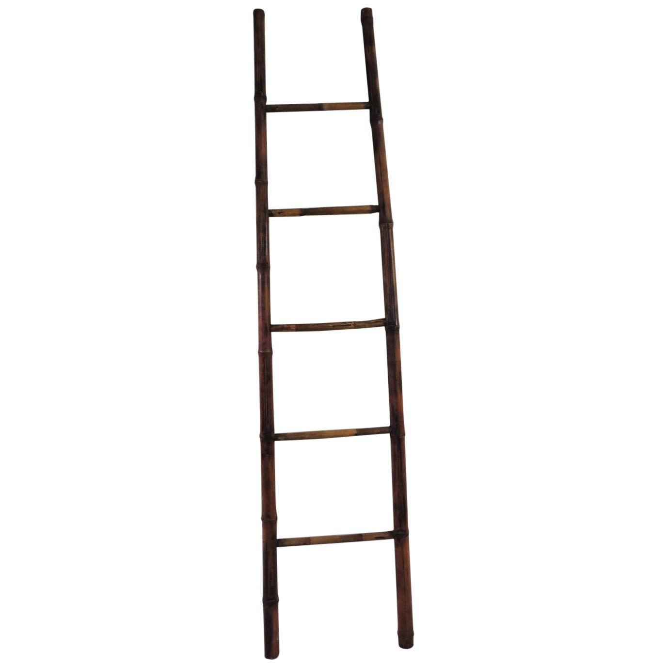 Vintage Tall Asian Bamboo Ladder