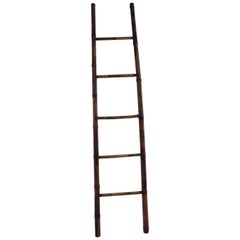 Vintage Tall Asian Bamboo Ladder