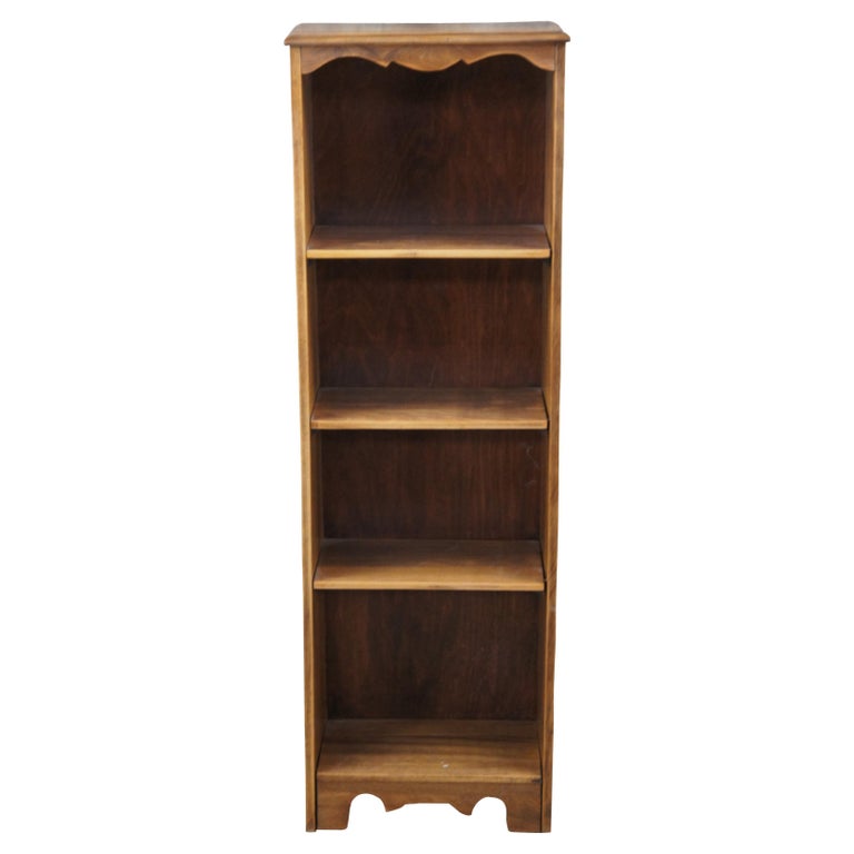 Vintage Tall Birch Early American Style Library Bookcase 4 Shelf Book