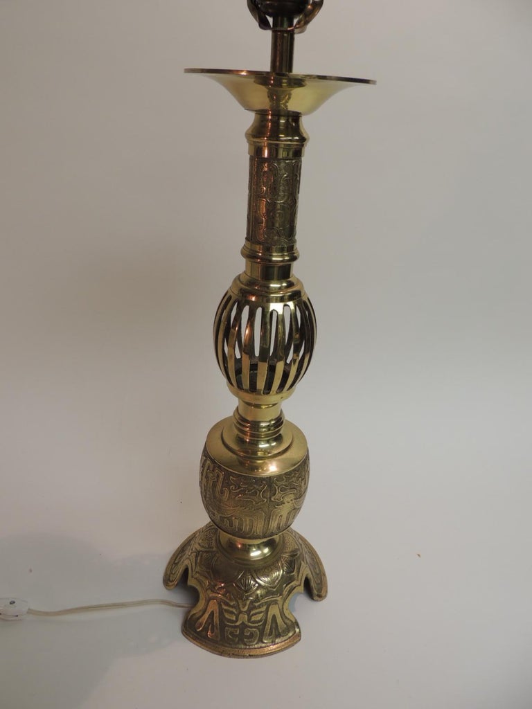 Vintage Tall Brass Asian Table Lamp at 1stDibs tall vintage lamp