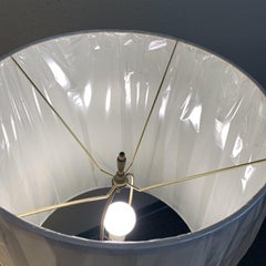 Vintage Tall Brass Table Lamps with Shades, a Pair