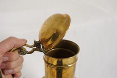 Vintage Tall Brass Tankard with Lid, England, 1930, H621