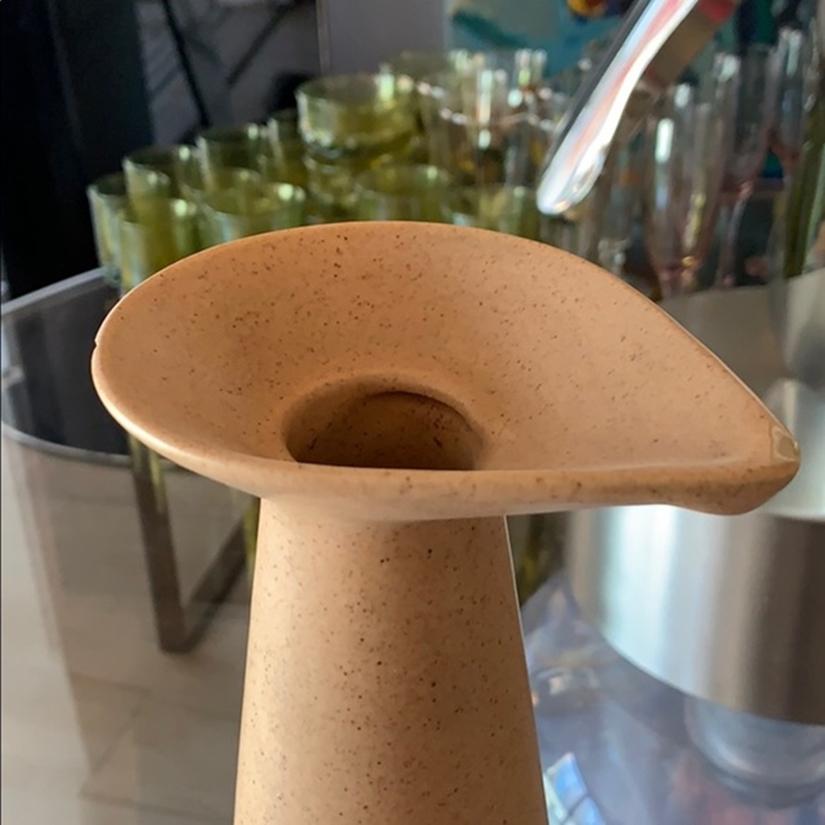 Vintage Tall Ceramic Pitcher with Teardrop Spout In Fair Condition In Los Angeles, CA