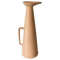 Vintage Tall Ceramic Pitcher with Teardrop Spout