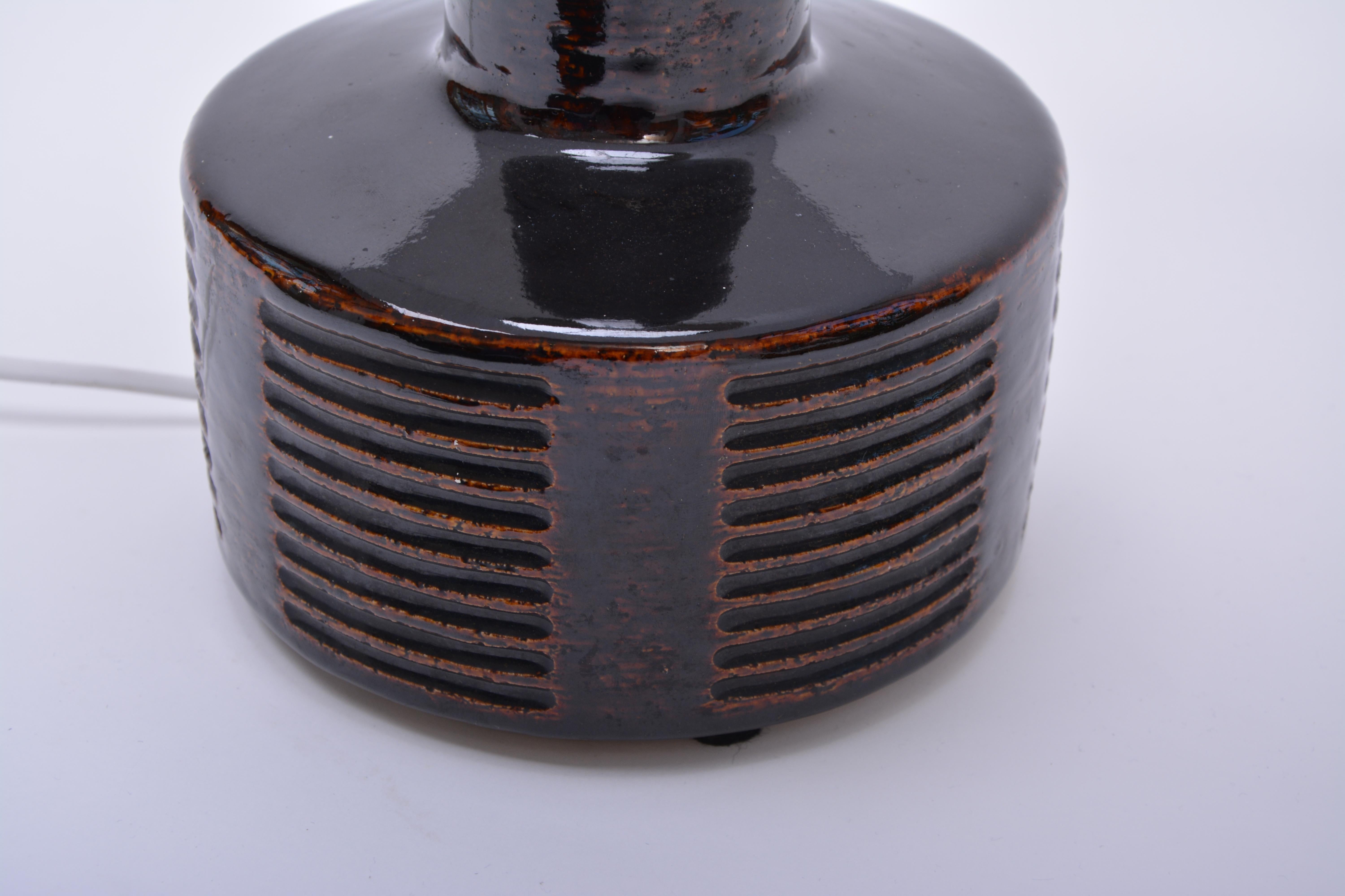 Glazed Tall Mid-Century Modern Ceramic Table Lamp by Per Linnemann-Schmidt for Palshus