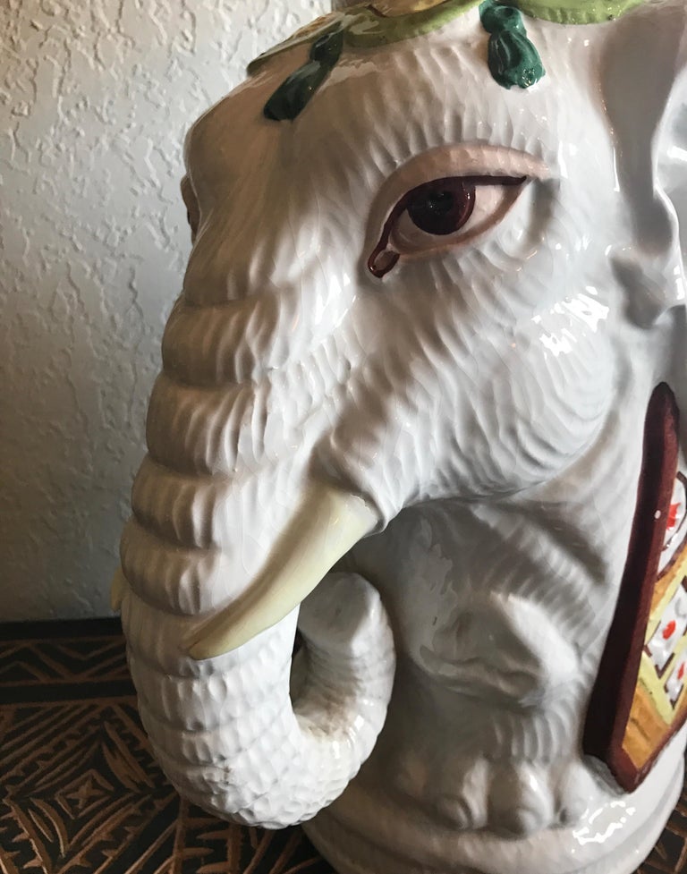 Vintage Tall Elephant Planter For Sale at 1stdibs