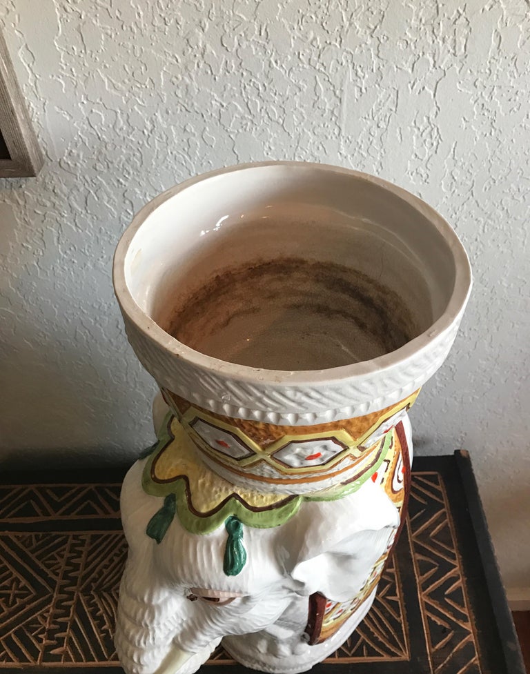 Vintage Tall Elephant Planter For Sale at 1stdibs