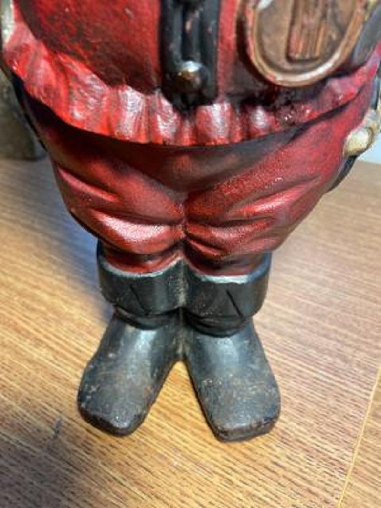 Hand-Crafted Vintage Tall Hand Painted Santa Sculpture, 1930 For Sale
