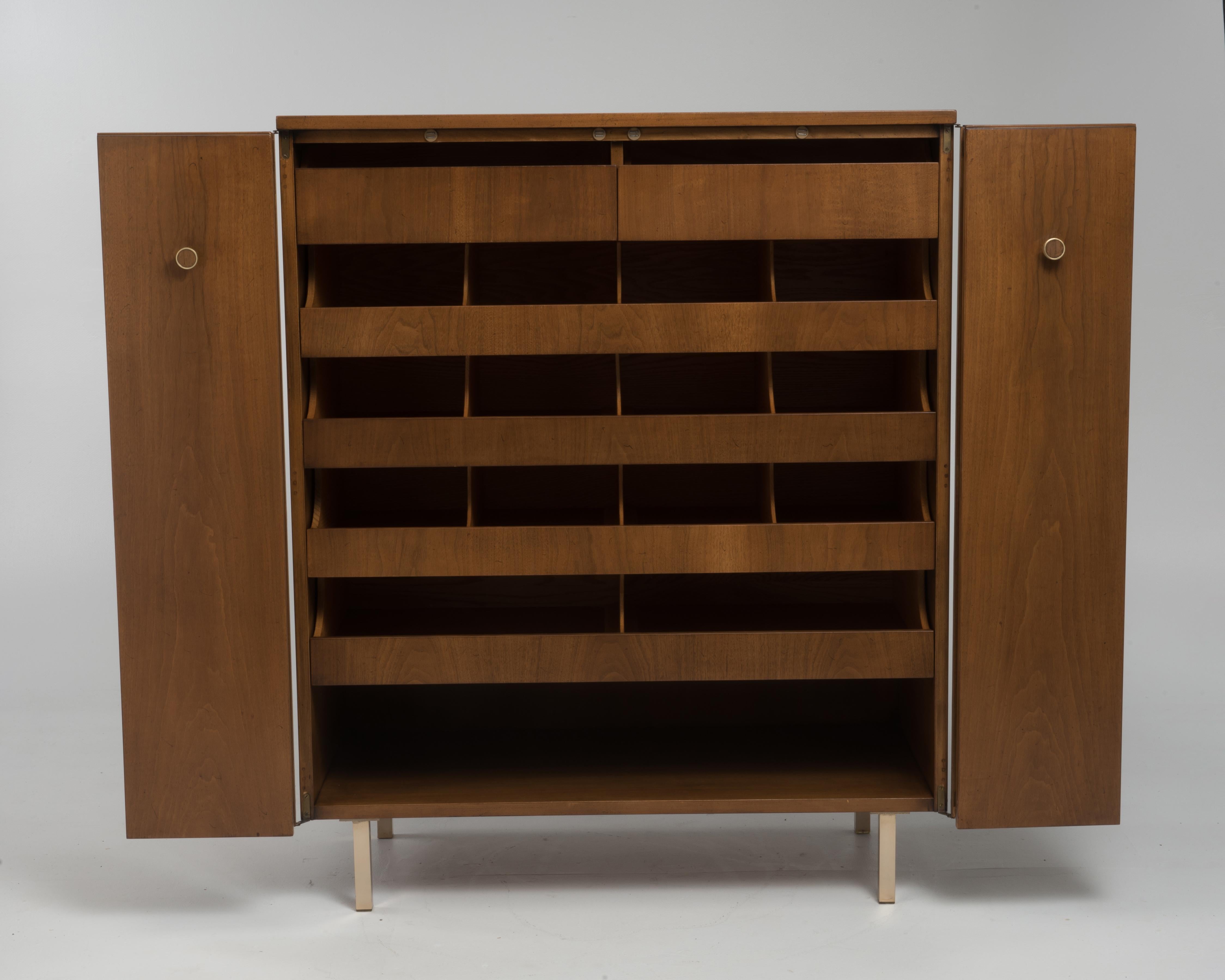 20th Century Vintage Tall Midcentury Men's Dresser Chest Johnson Furniture Paul Frankl