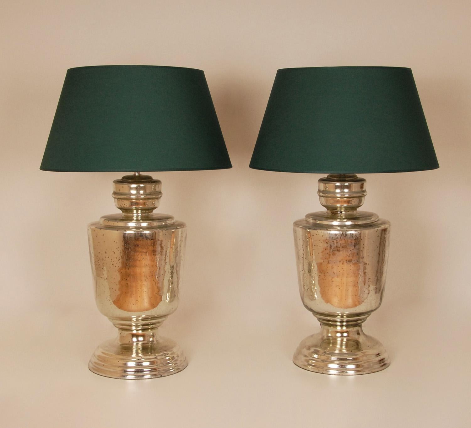 Hand-Crafted Vintage Tall Silver Table Lamps Silver and Sky Blue Modern Table Lamps Vase Lamp