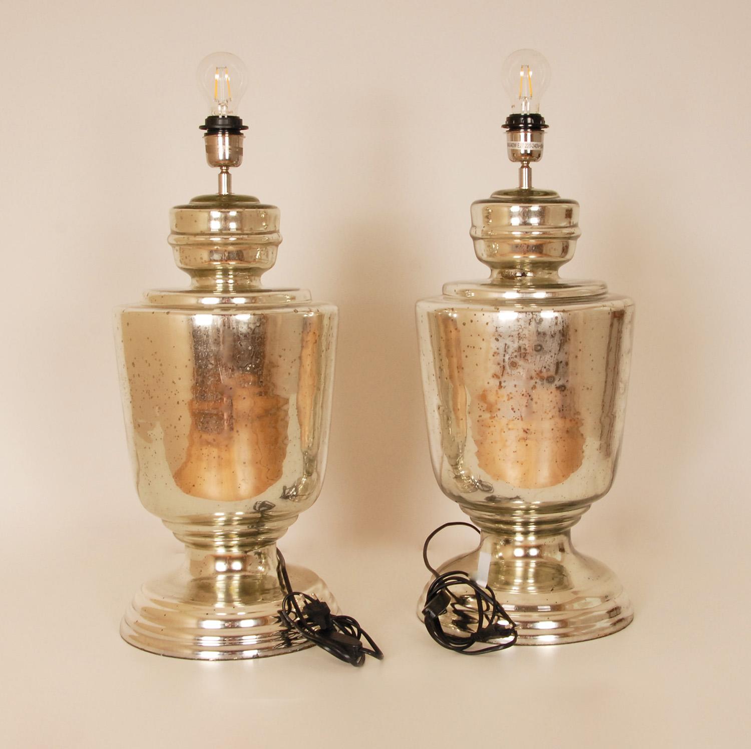 Silk Vintage Tall Silver Table Lamps Silver and Sky Blue Modern Table Lamps Vase Lamp