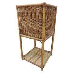 Vintage Tall Square Bamboo Planter