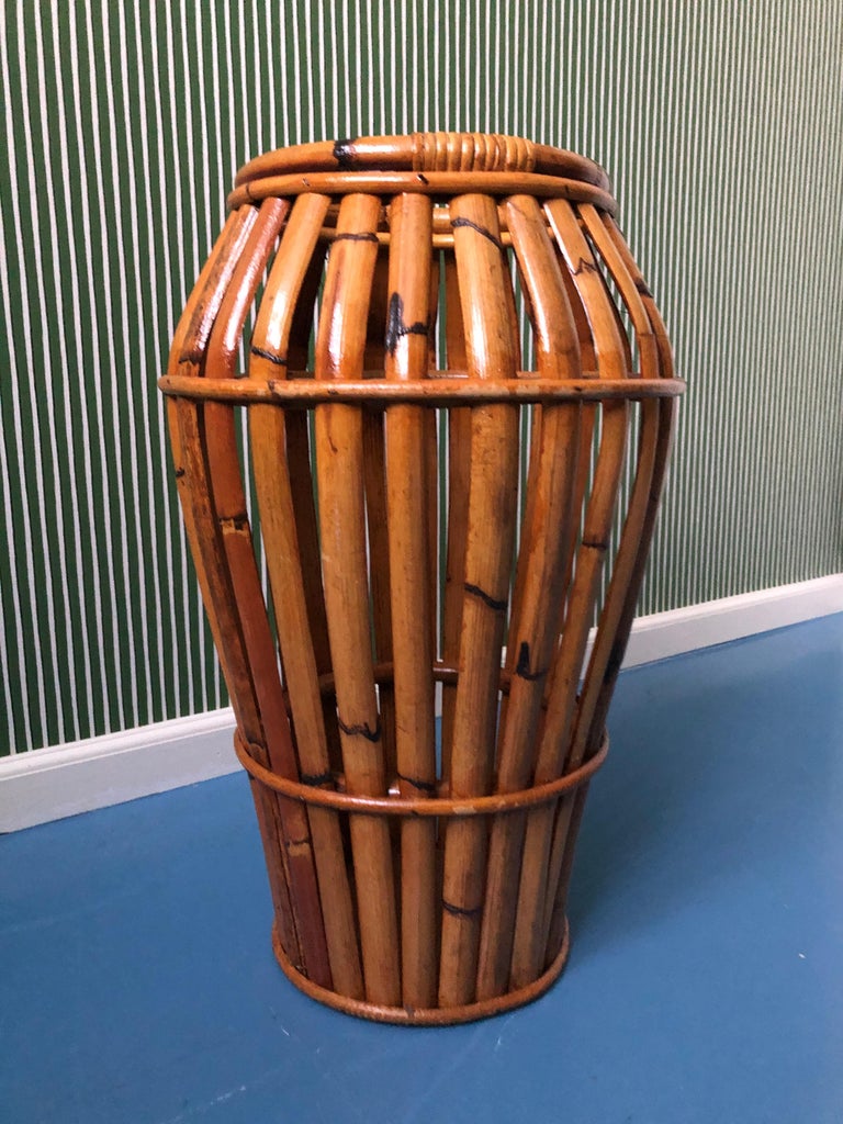 Vintage Tall Umbrella Stand in Bamboo, France, 1970s at 1stDibs