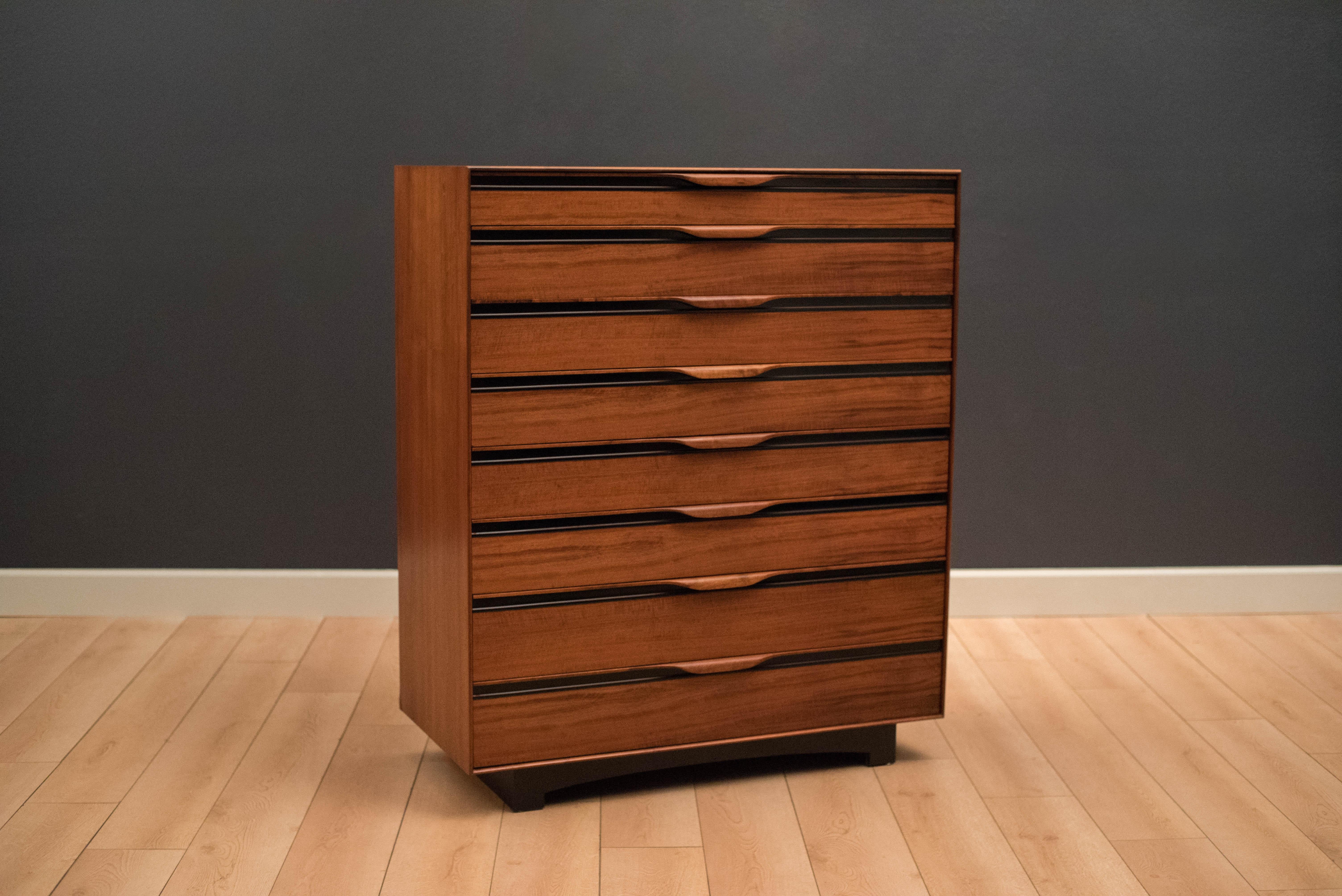 American Vintage Tall Walnut Dresser by John Kapel for Glenn of California