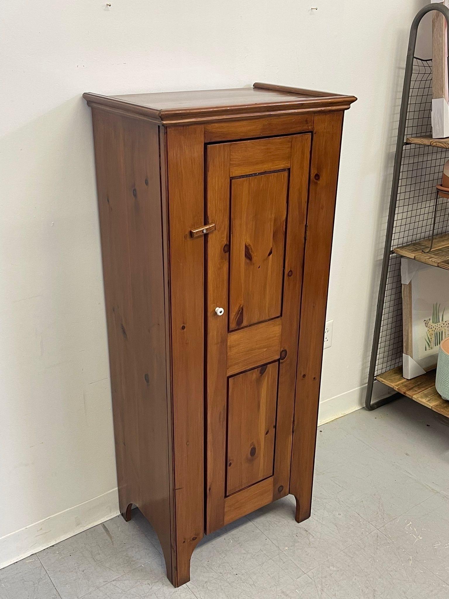 Vintage Tall Wooden Cupboard Cabinet. In Good Condition For Sale In Seattle, WA