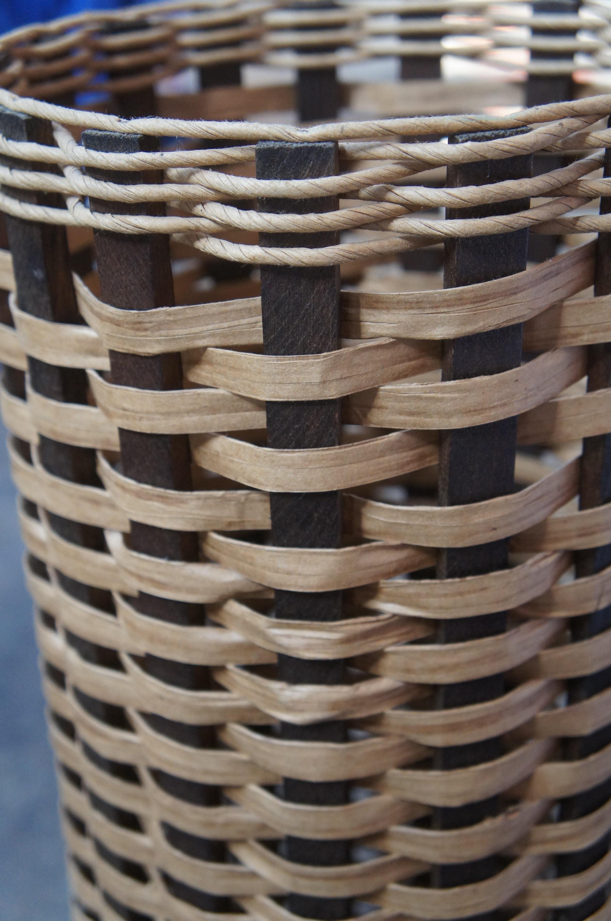 Vintage Tall Woven Wicker Rattan Boho Umbrella Cane Storage Basket