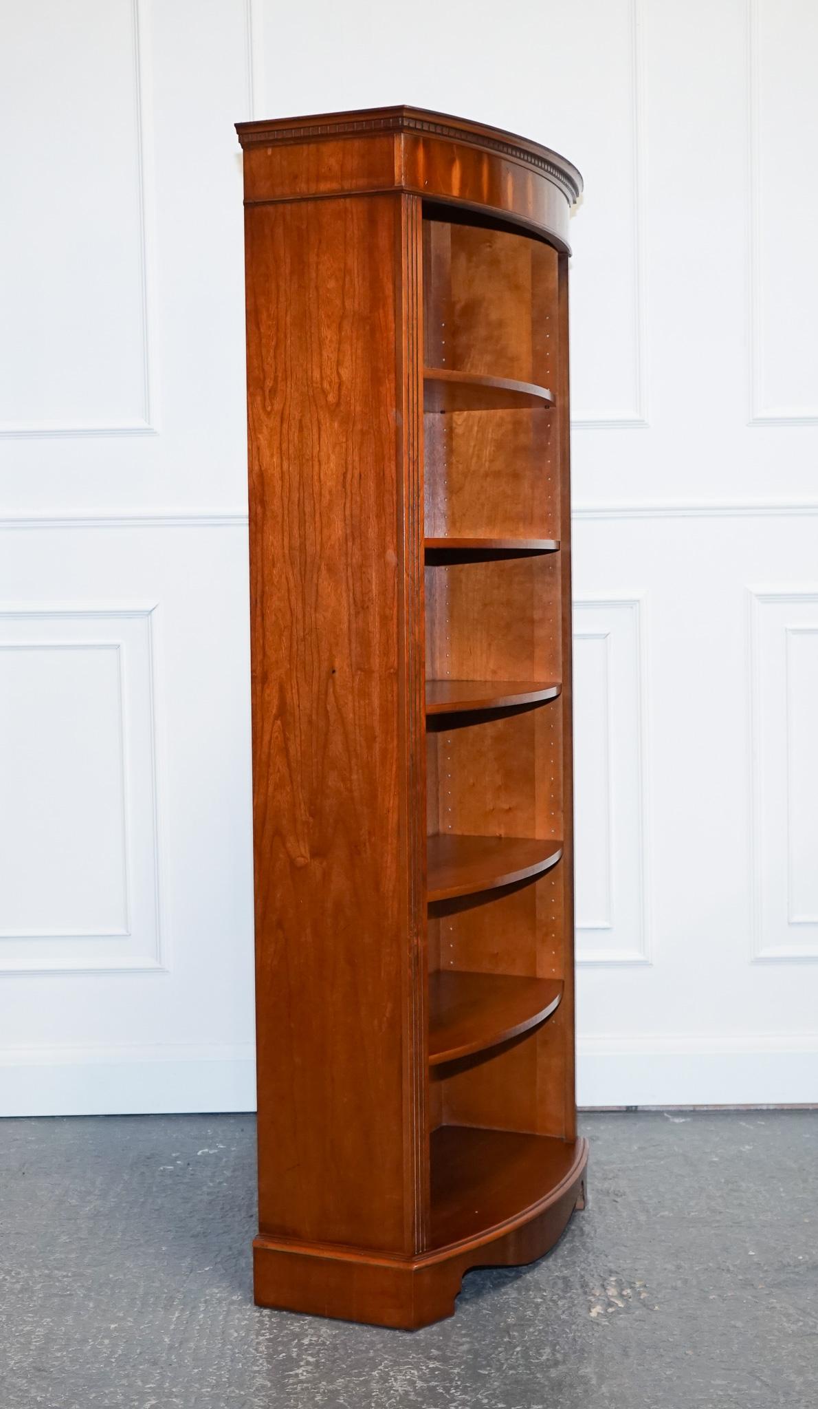 Vintage Tall Yew Open Bookcase with Adjustable Shelfs For Sale 4