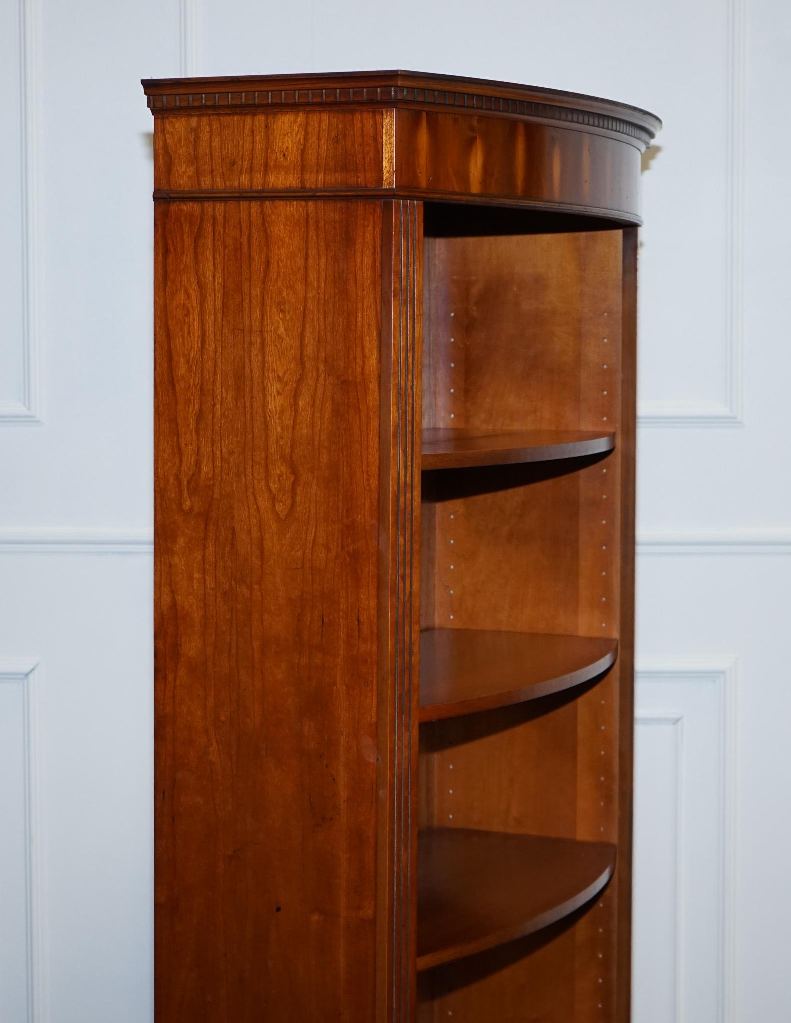 Vintage Tall Yew Open Bookcase with Adjustable Shelfs For Sale 5