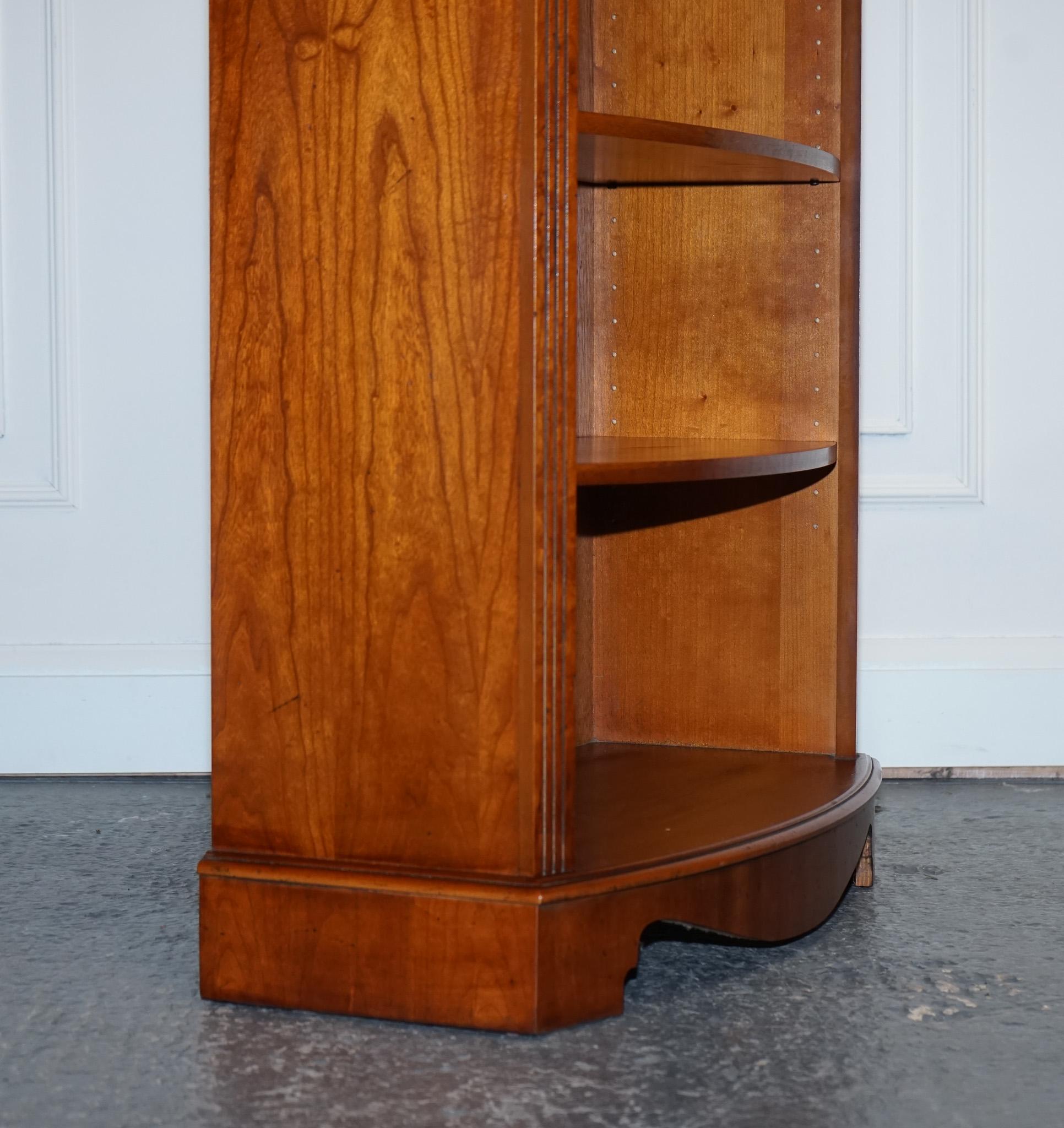 Vintage Tall Yew Open Bookcase with Adjustable Shelfs For Sale 6