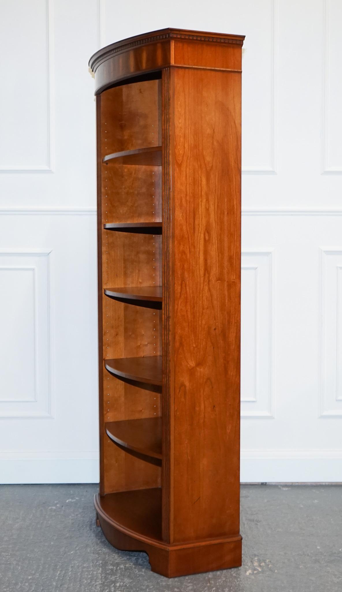 Vintage Tall Yew Open Bookcase with Adjustable Shelfs For Sale 7