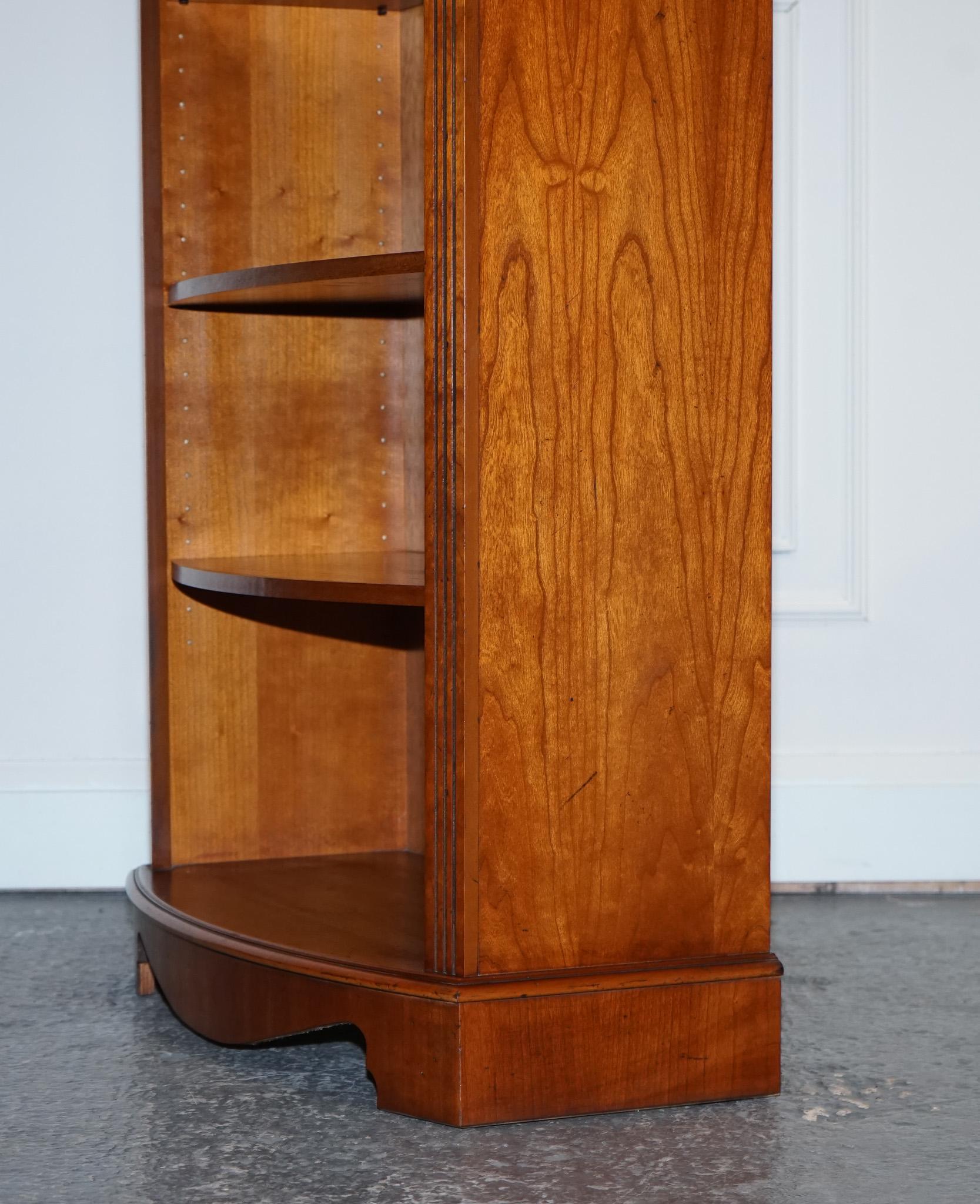 Vintage Tall Yew Open Bookcase with Adjustable Shelfs For Sale 9