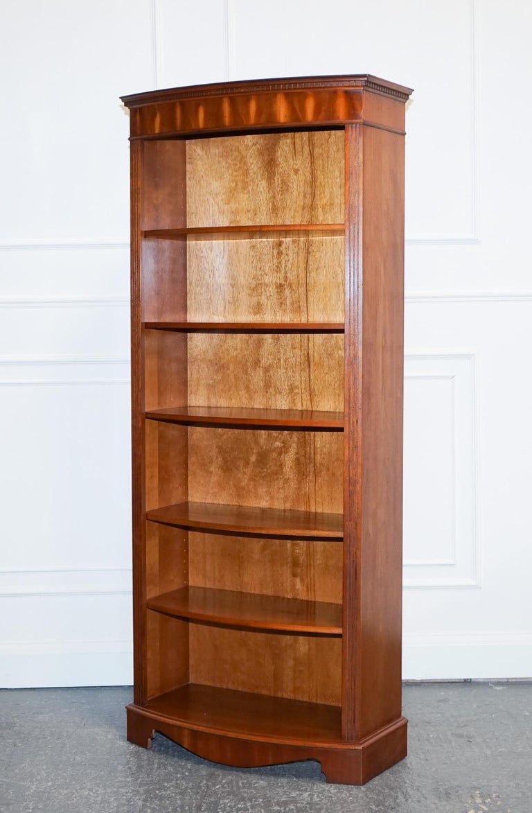 Vintage Tall Yew Open Bookcase with Adjustable Shelfs For Sale at 1stDibs